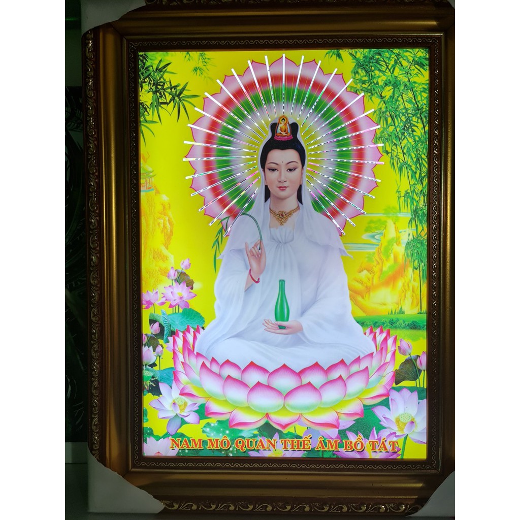 Tranh điện Quan Thế Âm Bồ Tát ngồi QANT1