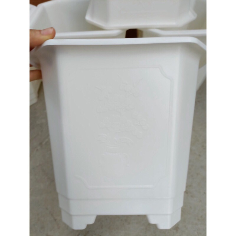 (25x27)Chậu nhựa vuông TGA280 dày dặn, trồng cây siêu bền, siêu đẹp, hàng sẵn kho