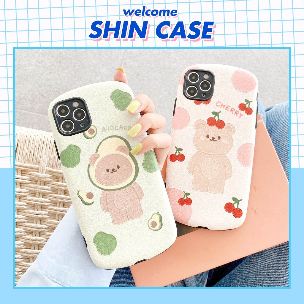 Ốp lưng iphone Fruit Bear IMD viền cong dày dặn 6/6plus/6s/6splus/7/7plus/8/8plus/x/xr/xs/11/12/13/pro/max/plus/promax
