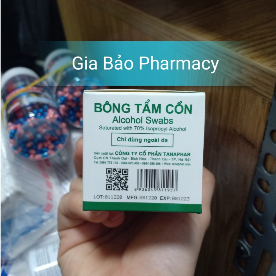 Bông tẩm cồn sát trùng hộp 100psc