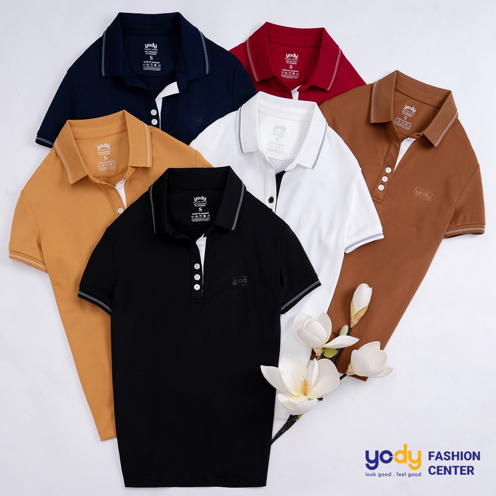 Áo thun nữ YODY áo phông polo cao cấp chất thun mềm kháng khuẩn yody fashion APN3516 | BigBuy360 - bigbuy360.vn
