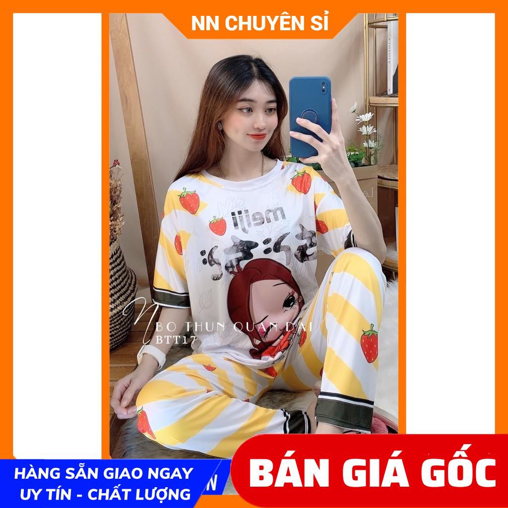 Đồ bộ thun dài in hình cực xinh BTT17 BTT18 ⚡Ảnh thật