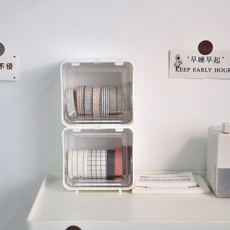 Giá Đỡ Băng Keo Siêu Nhỏ Bằng Nhựa Màu Trắng Để Bàn Sắp Xếp Gọn Gàng Cho Nhà Ở /