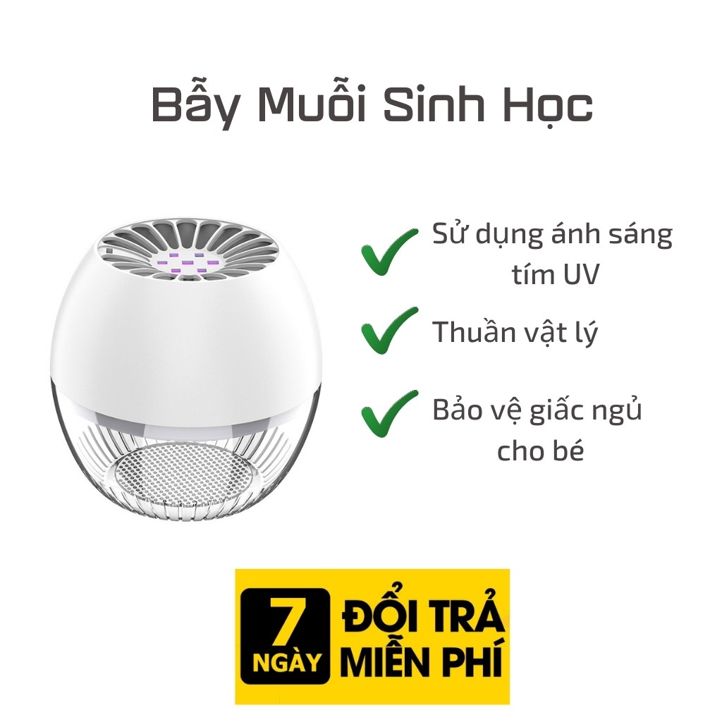 Đèn bắt muỗi - Đèn diệt muỗi tự động Model 2021 có đèn LED dễ ngủ sử dụng tia UV dây cắm USB