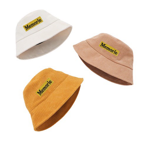 Mũ bucket vành cụp Nón tai bèo thêu chữ chất nhung tăm cao cấp form unisex nam nữ