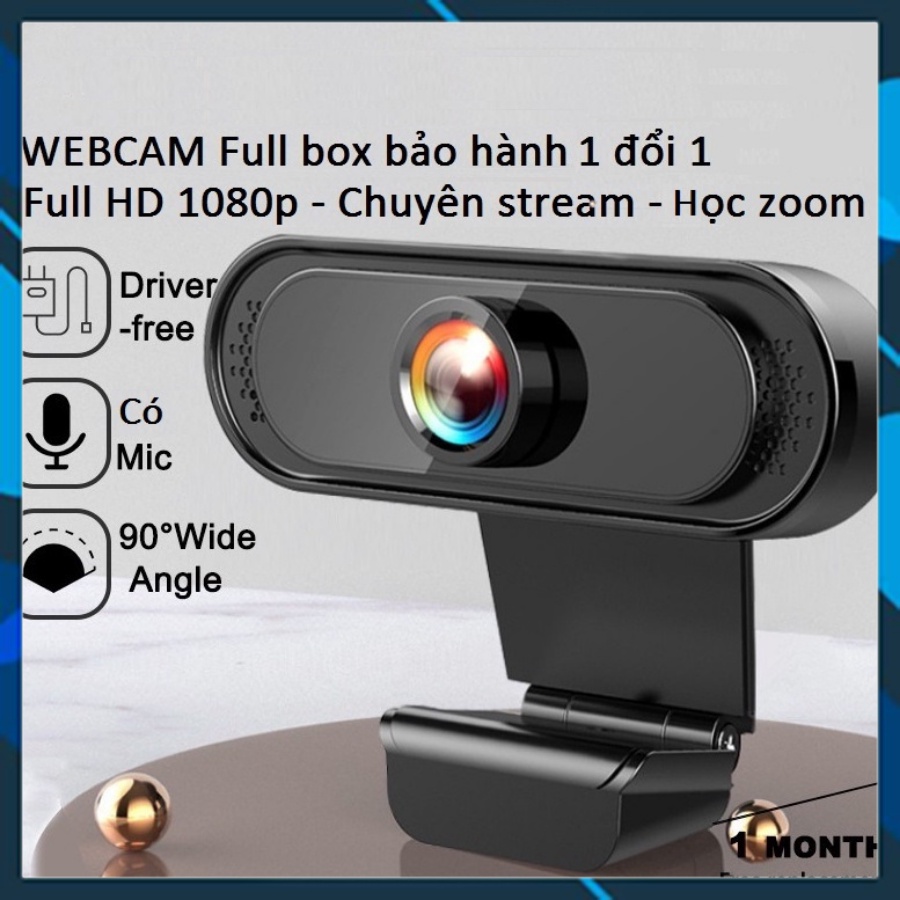 Webcam máy tính laptop livestream có Mic Full HD giá rẻ  chuyên dùng để học online, livestream, WC 1080p / 720p