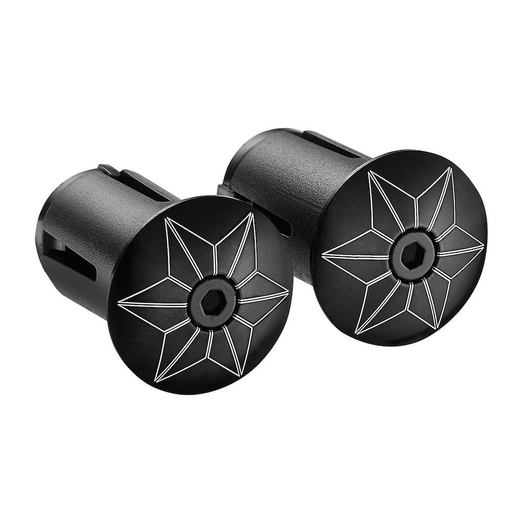 Cặp nút chặn dây quấn, dây cuốn trên tay lái xe đạp, Grips End Bar Plugs, hiệu Supacaz Star Plugz