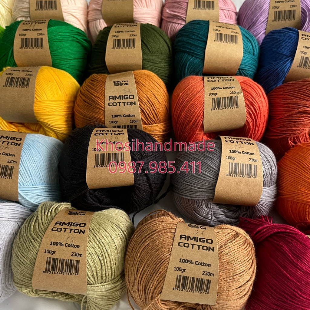 Sợi Amigo 100% Cotton 100gram/cuộn