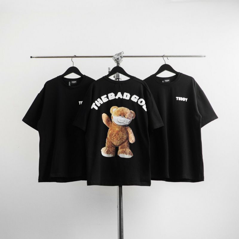 Áo thun tay lỡ nam nữ unisex form rộng Gấu TEDDY BAG GOD LV ullzang vải cotton mịn giá rẻ mặc đơn đôi nhóm