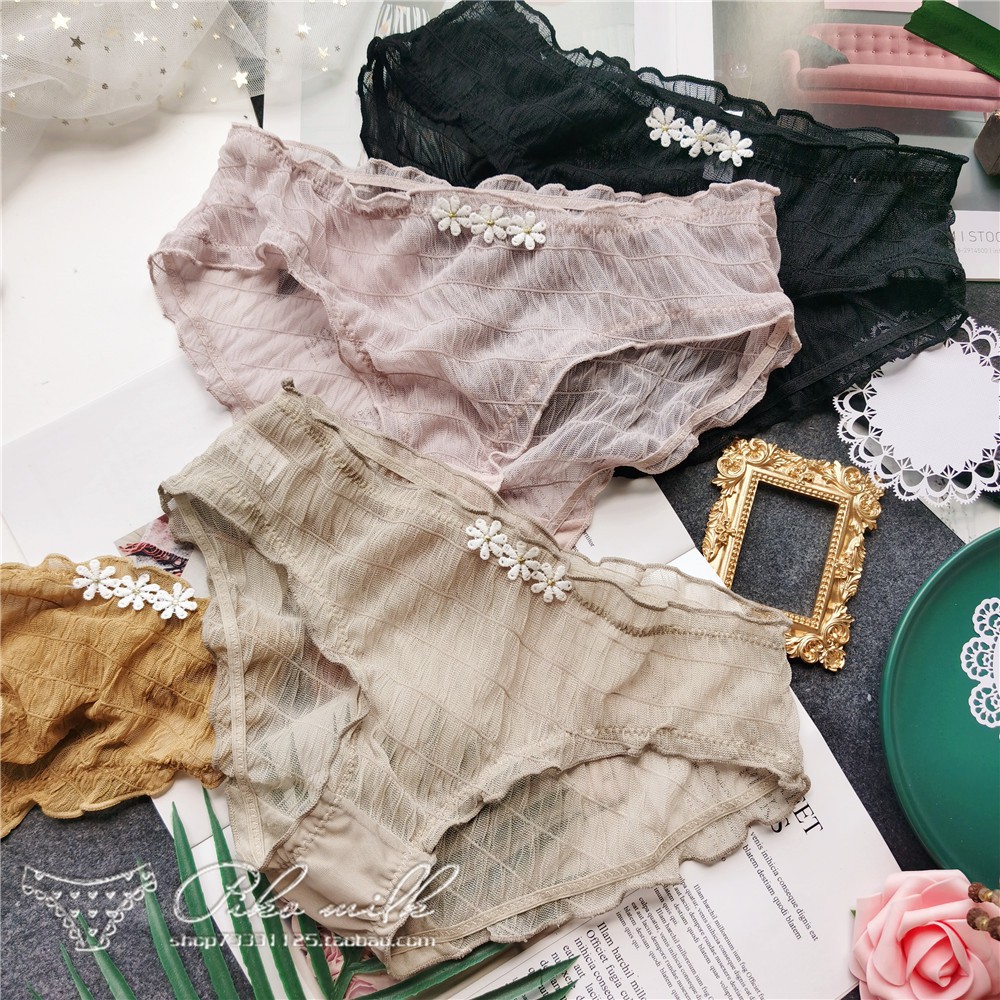 Quần lót nữ cao cấp ren lưới sexy 3 bông hoa cải B1 | BigBuy360 - bigbuy360.vn