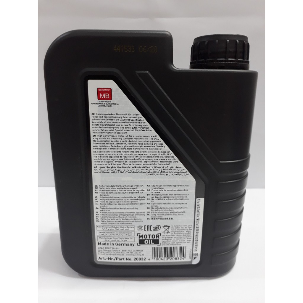 Nhớt Tổng Hợp Xe Tay Ga LIQUI MOLY Scooter MB 4T 10W40 SN Plus Nhập Khẩu Đức.