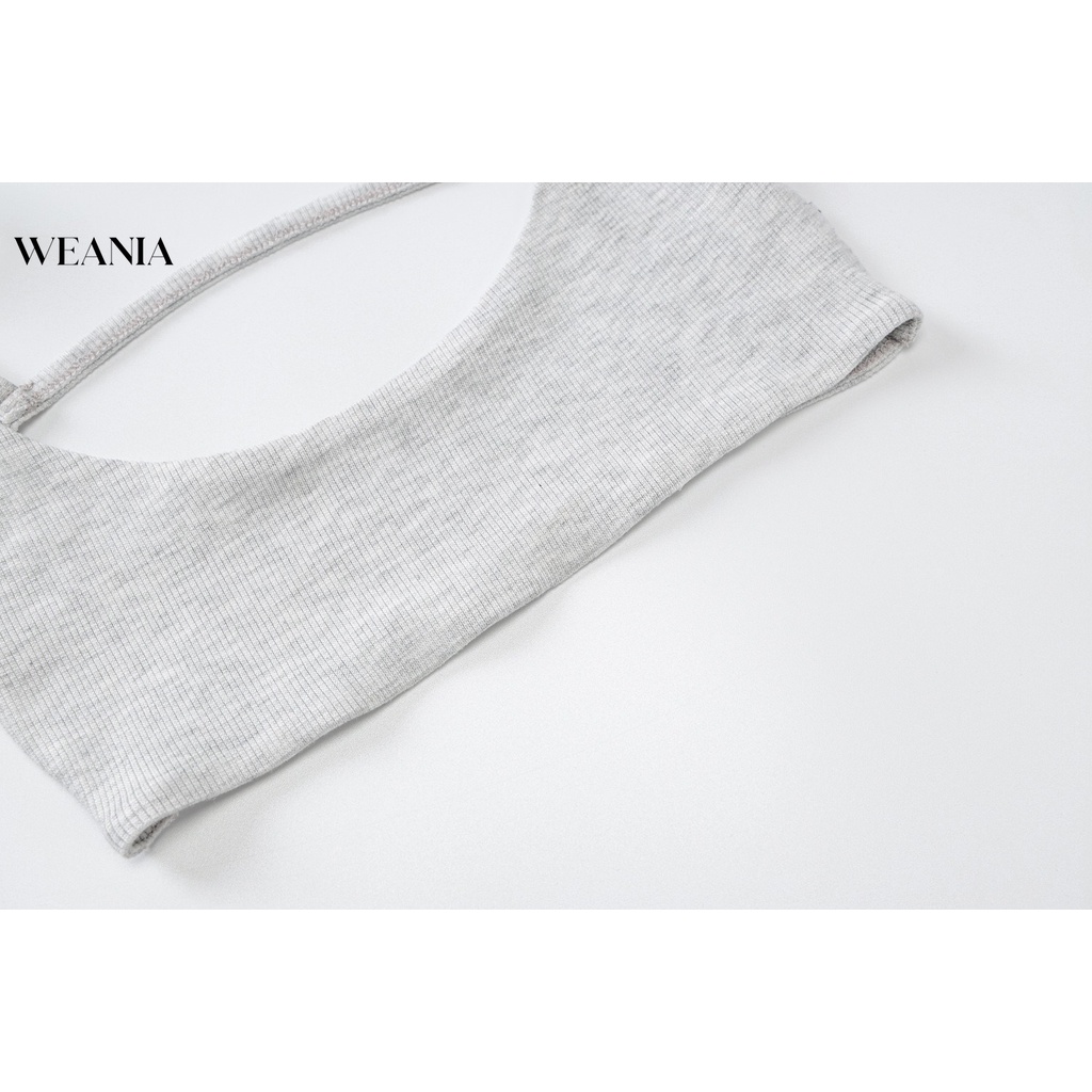 Áo Croptop Cotton Hở Lưng Màu Trơn Quyến Rũ Cho Nữ