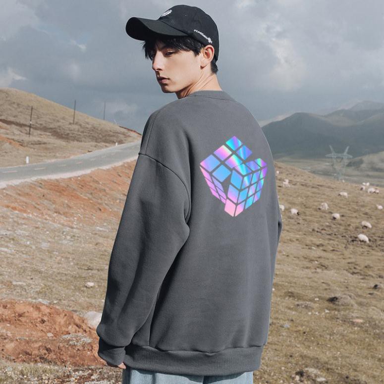 ✴️ Bán chạy ✴️ Áo Sweater nỉ phản quang unisex dài tay Rubik AS09