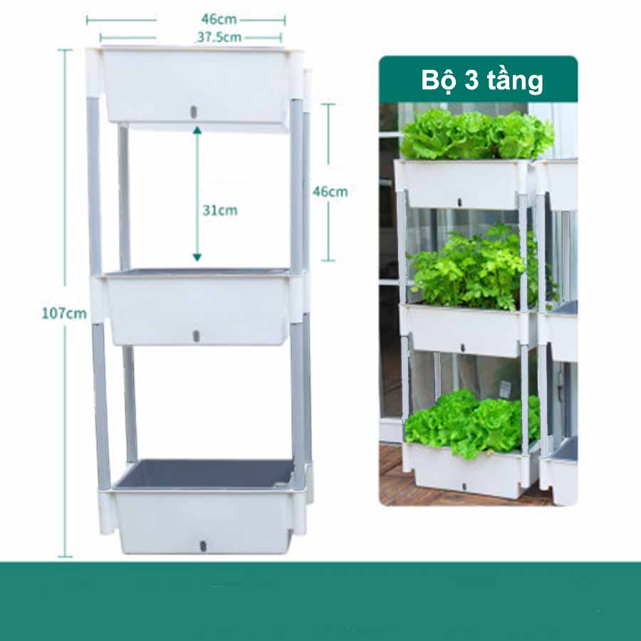 Bộ Giá trồng cây tự dưỡng 5 tầng Cho Ban công chung cư sân thượng Giá trồng rau 5 tầng tự dưỡng