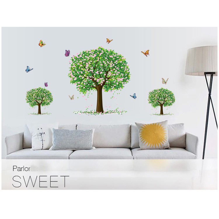 Decal trang trí cây xanh ⚡ FREESHIP ⚡ mùa xuân AmyShop DCX053 ( 70 x 115 cm)