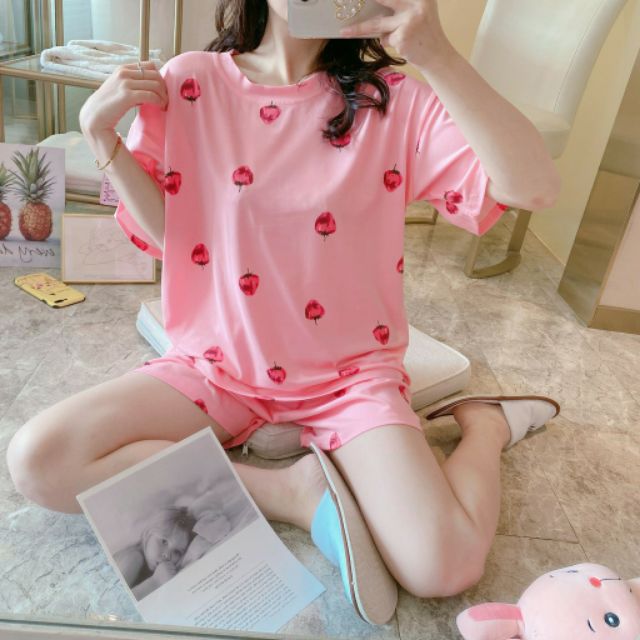 Bộ đồ mặc nhà cộc tay thun sữa mềm mát dễ thương [BC10] HÀNG QUẢNG CHÂU | BigBuy360 - bigbuy360.vn