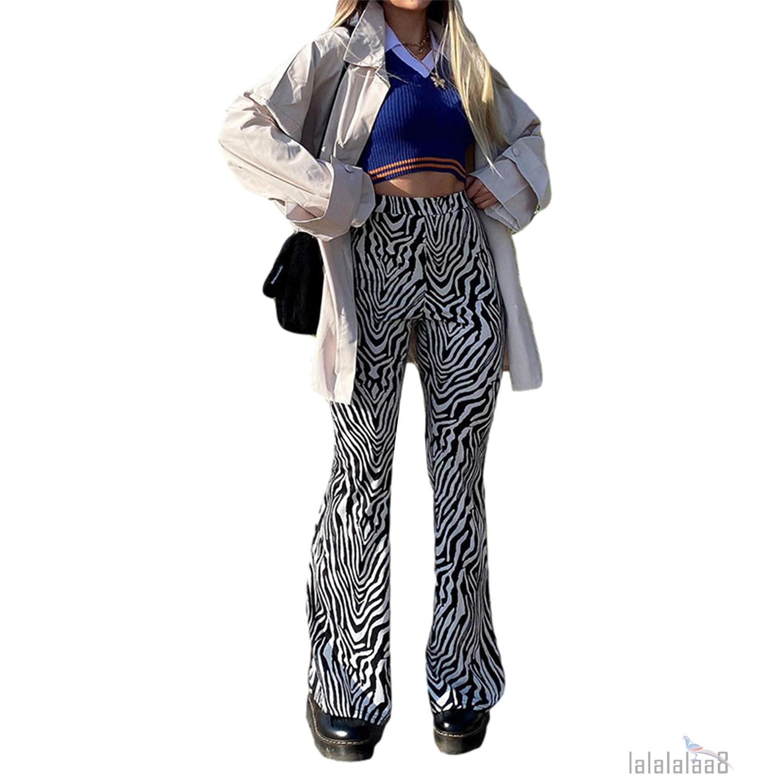 Quần Dài Nữ Lưng Cao Ống Rộng Họa Tiết Sọc Ngựa Vằn Laa8 | BigBuy360 - bigbuy360.vn