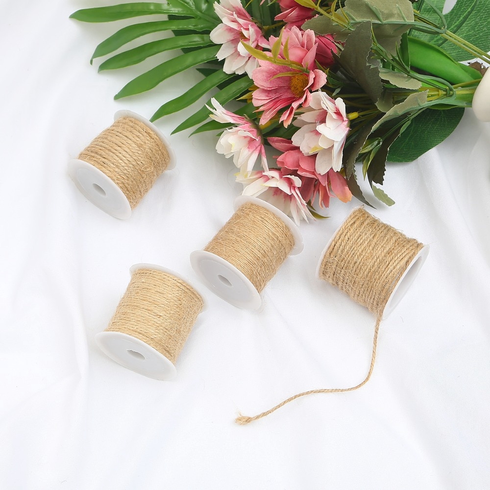 Cuộn dây gai dầu dài 5-15m dùng cho làm đồ thủ công trang trí đa chức năng