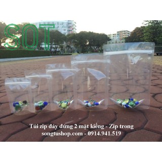 1KG Túi zipper đáy đứng 2 mặt kiếng