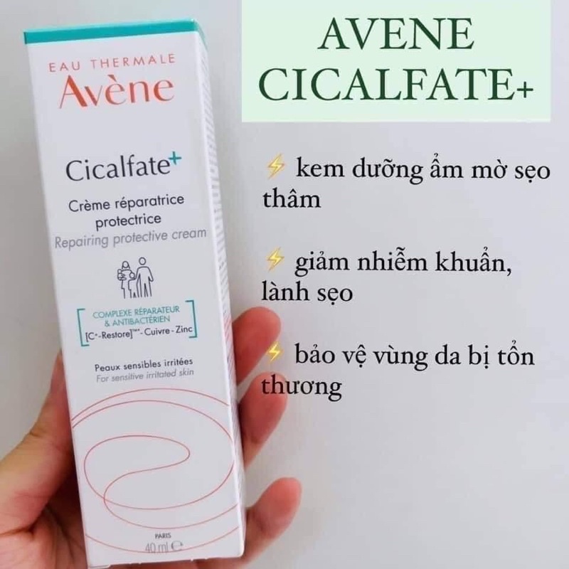 [100ml] Kem Avene Cicalfate Repair kem phục hồi, liền sẹo, mờ thâm