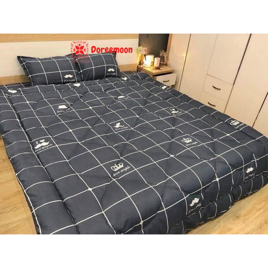 Chăn phao poly - Chăn phao trần bông có ruột - mẫu mới 2021 - Doreemoon