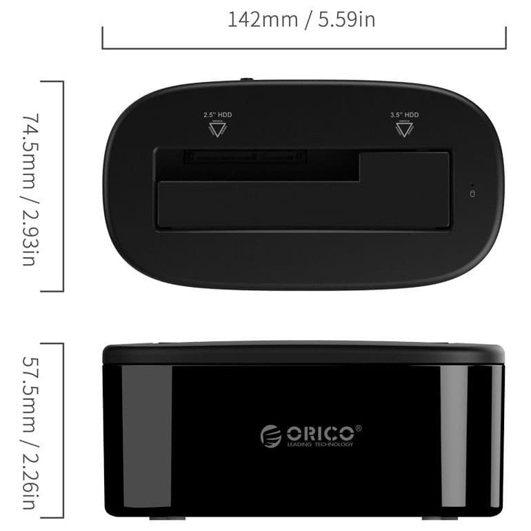 Đế Gắn Ổ Cứng Orico 6218us3-c 1bay Hdd Ssd 2.5 & 3.5 Usb 3.0