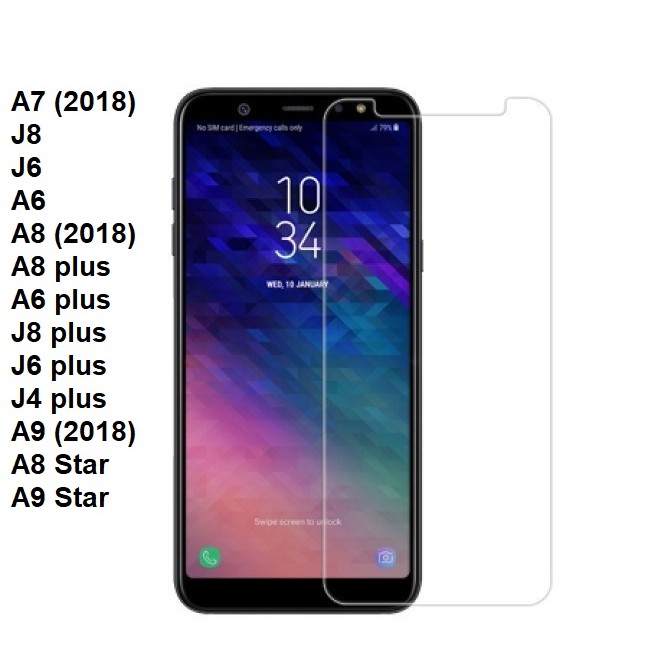 Kính cường lực trong suốt không full màn Samsung A6/ J6 /A8 (2018)/ J8/ J8 PLUS/ A7 (2018)/ A8 PLUS/