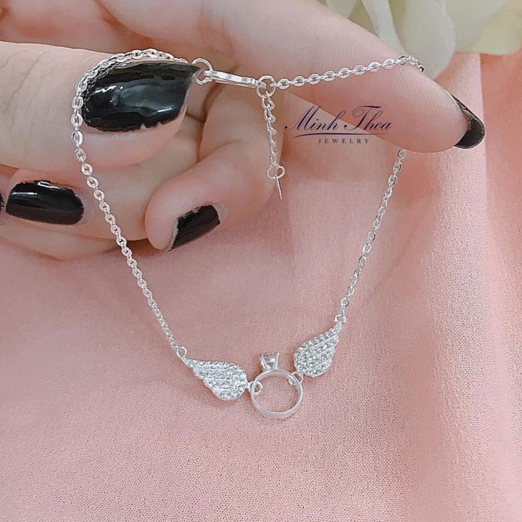 Lắc chân bạc đẹp, lắc chân nữ trang sức bạc cao cấp hình cánh thiên thần đính đá  Minh Thoa JEWELRY | BigBuy360 - bigbuy360.vn