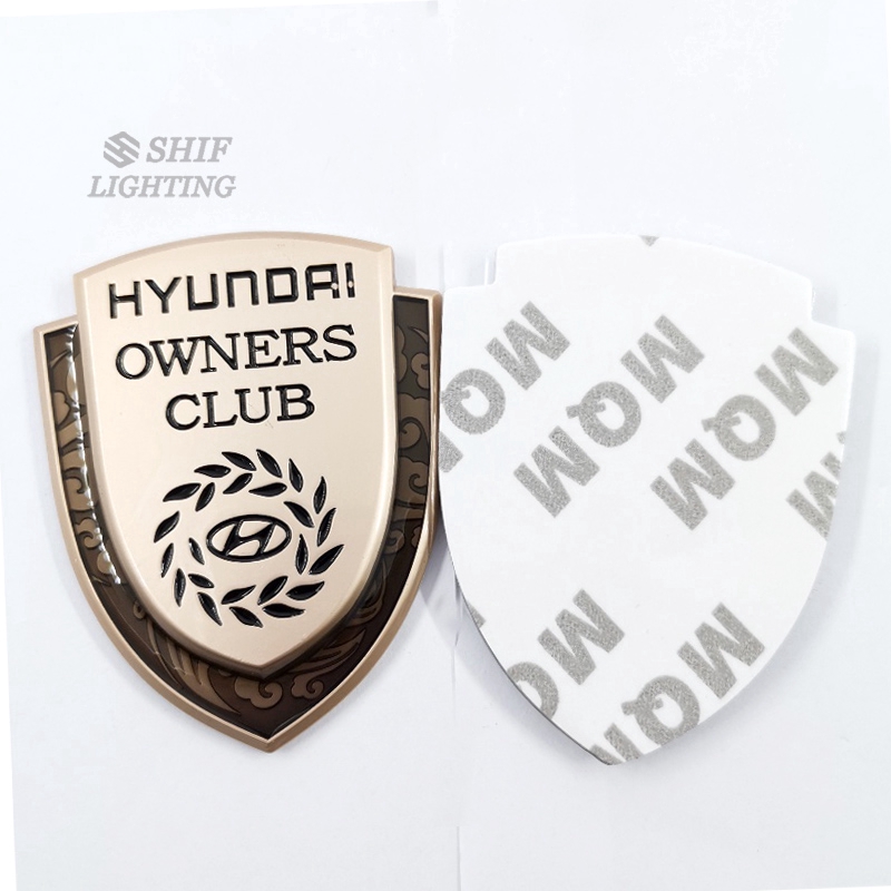 Miếng Dán Xe Logo Kiểu Chữ Hyundai Owners Club Kim Loại