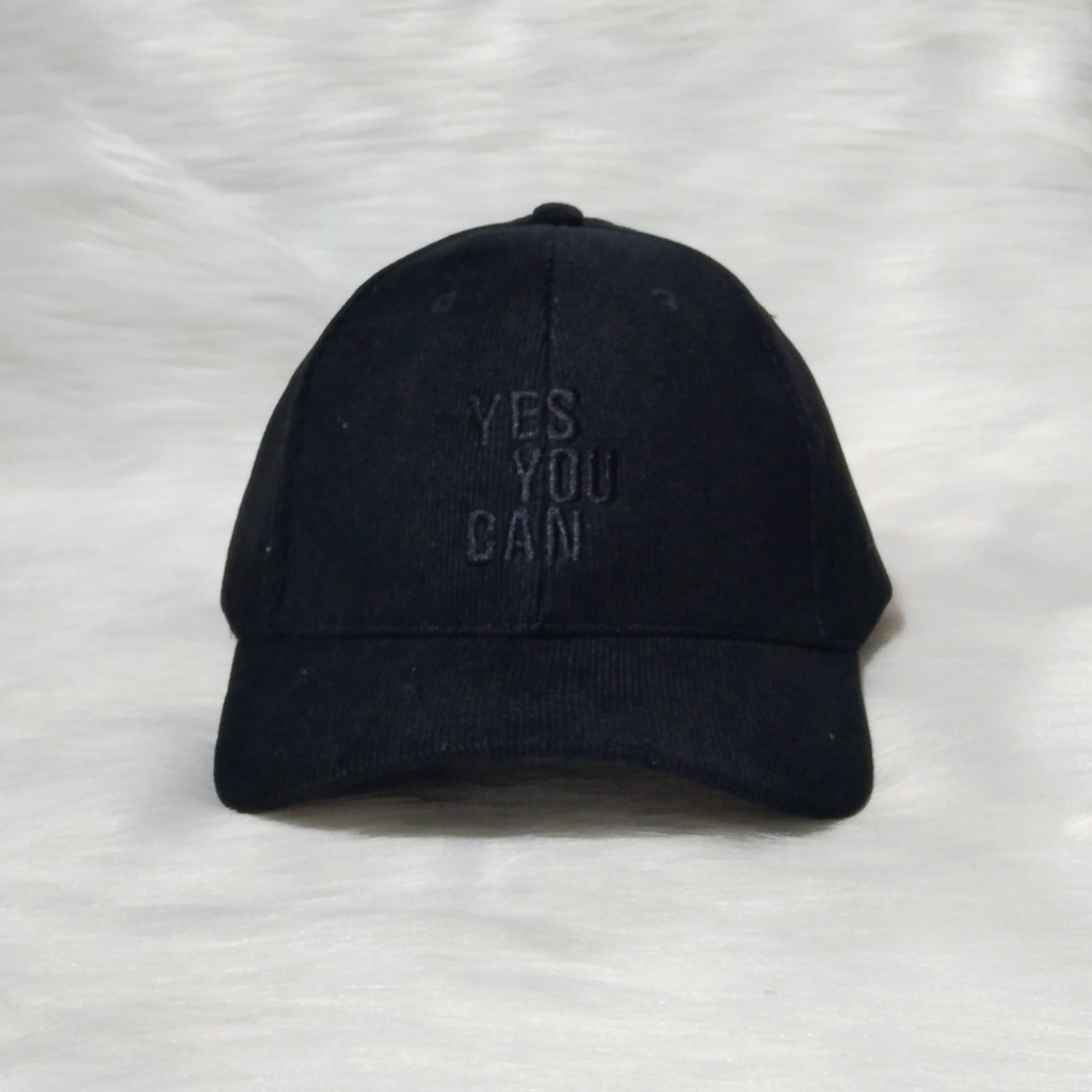 Nón lưỡi trai unisex nam nữ đều đội được thêu chữ YES YOU CAN, Giá rẻ nhất thị trường