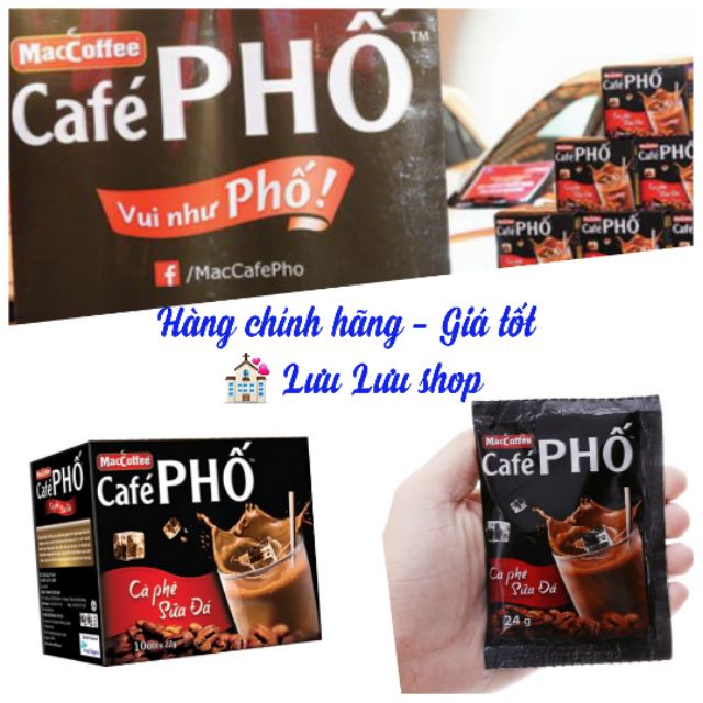 Maccoffee cafe Phố sữa đá hộp 10 gói *24gr