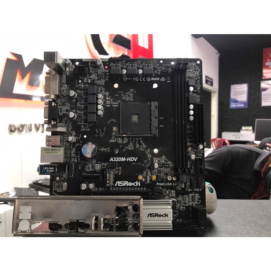 Main ASRock A320 A320M-HDV cũ, 2 khe ram ddr4, socket AM4 bo mạch chủ máy tính A320m