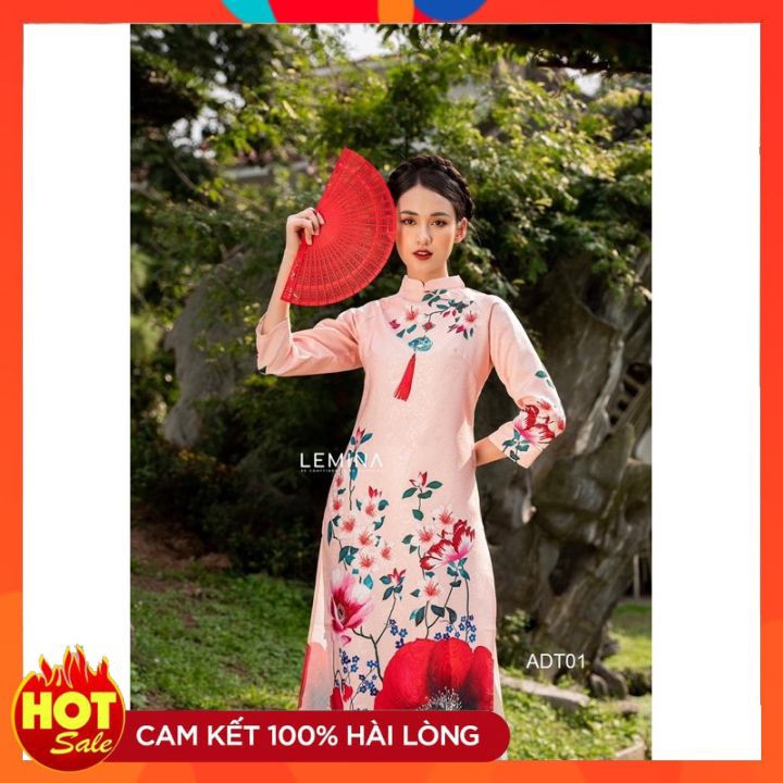 Áo Dài CT Hồng Phấn Màu Siêu Đẹp - Xinh Lắm Nha
