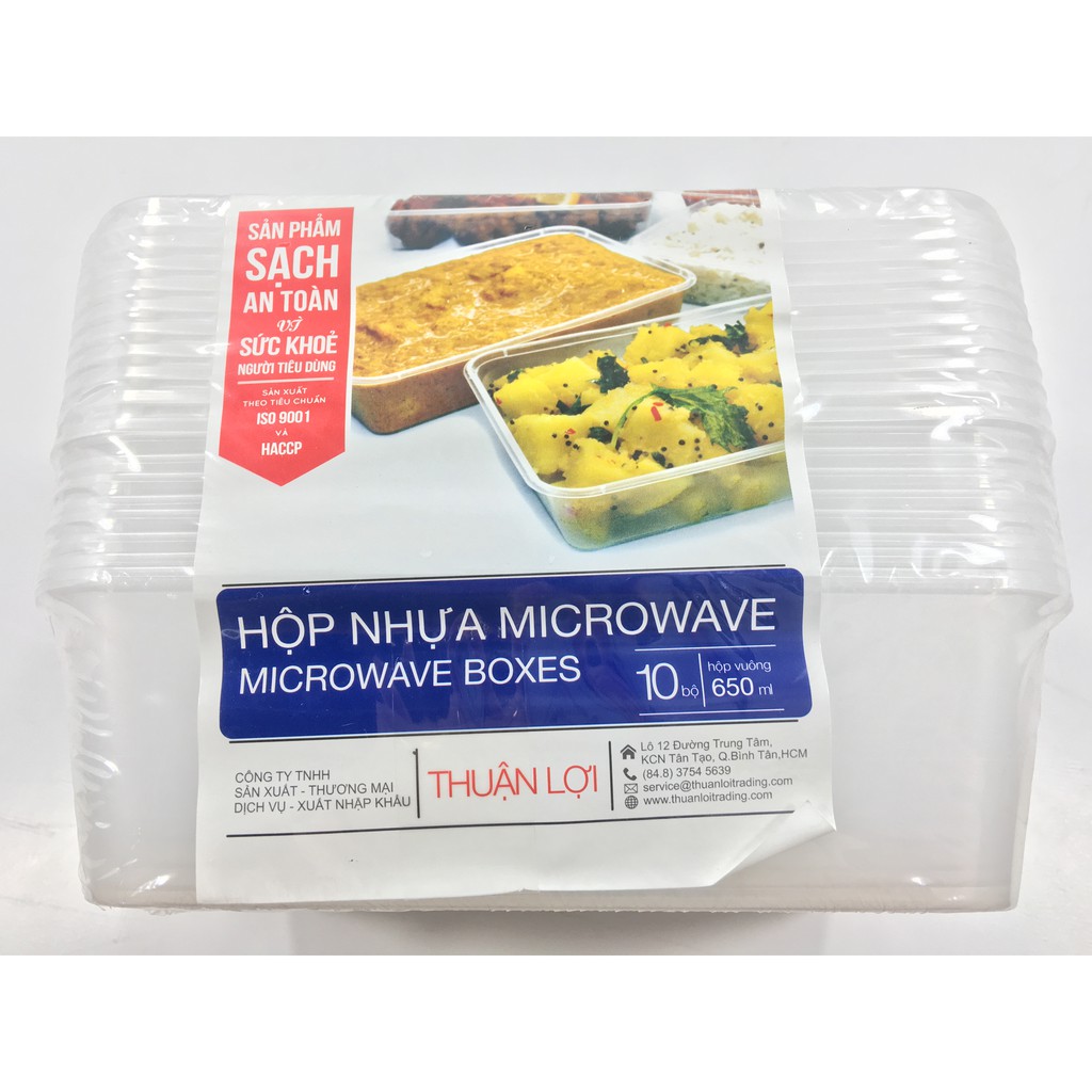 10 hộp nhựa đựng và bảo quản thực phẩm microwave thuận lợi 550ml/650ml | BigBuy360 - bigbuy360.vn