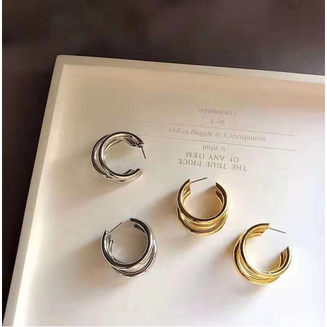 Bông tai, khuyên tai nữ khuyên tròn khoen mạ 925
