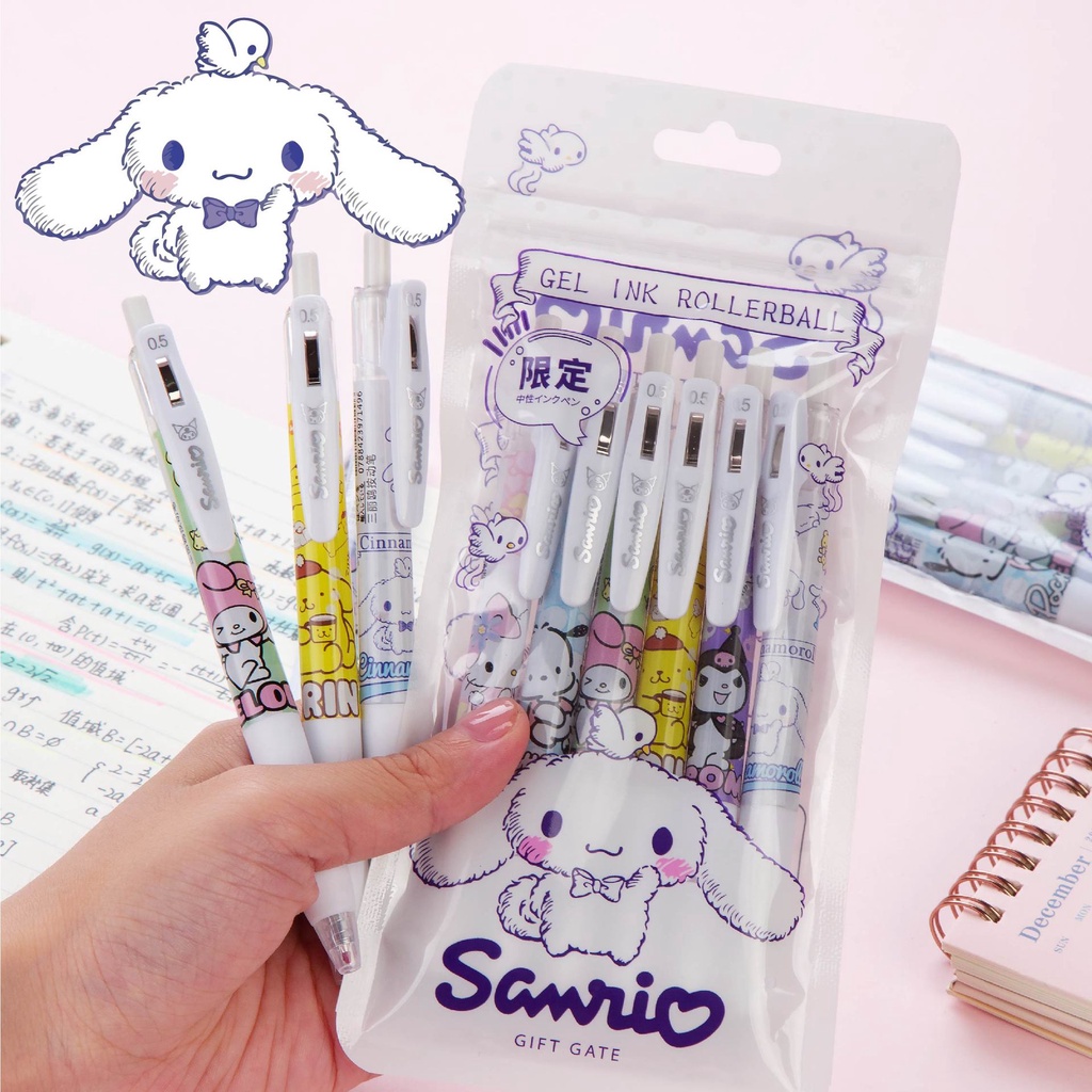 Set 6 Bút Bi Mực Đen Ngòi 0.5mm