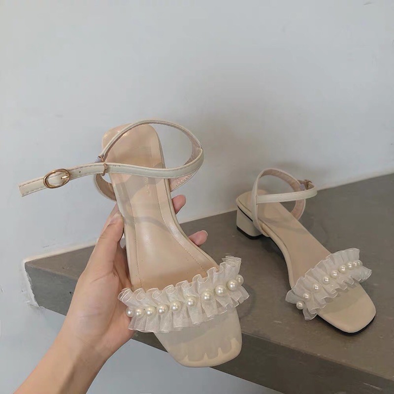 Bán Sỉ Sandal Nữ Ngọc Trai Hàng Quảng Châu Xịn Xò Đế 3,5cm