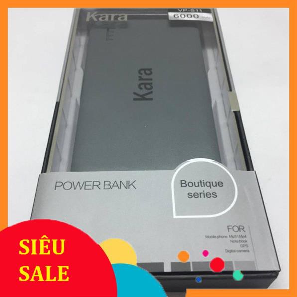 Sạc Dự Phòng Kara 6000mAh hỗ trợ 2 cổng Micro và IOS