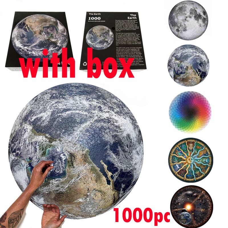 Bộ 1000 Miếng Ghép Hình Trái Đất / Mặt Trăng / Trái Đất / Hòn Non Bộ Cho Bé
