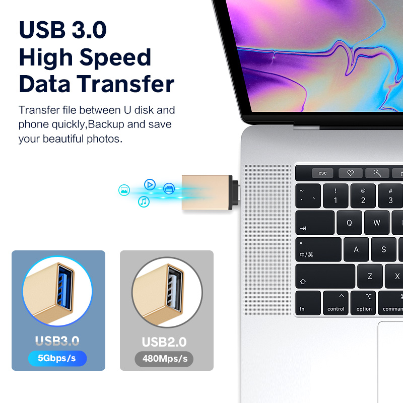 HdoorLink Đầu Chuyển Đổi Cổng Type C Sang Usb Otg Usb 3.0 Tương Thích Cho Macbook Pro Xiaomi Huawei