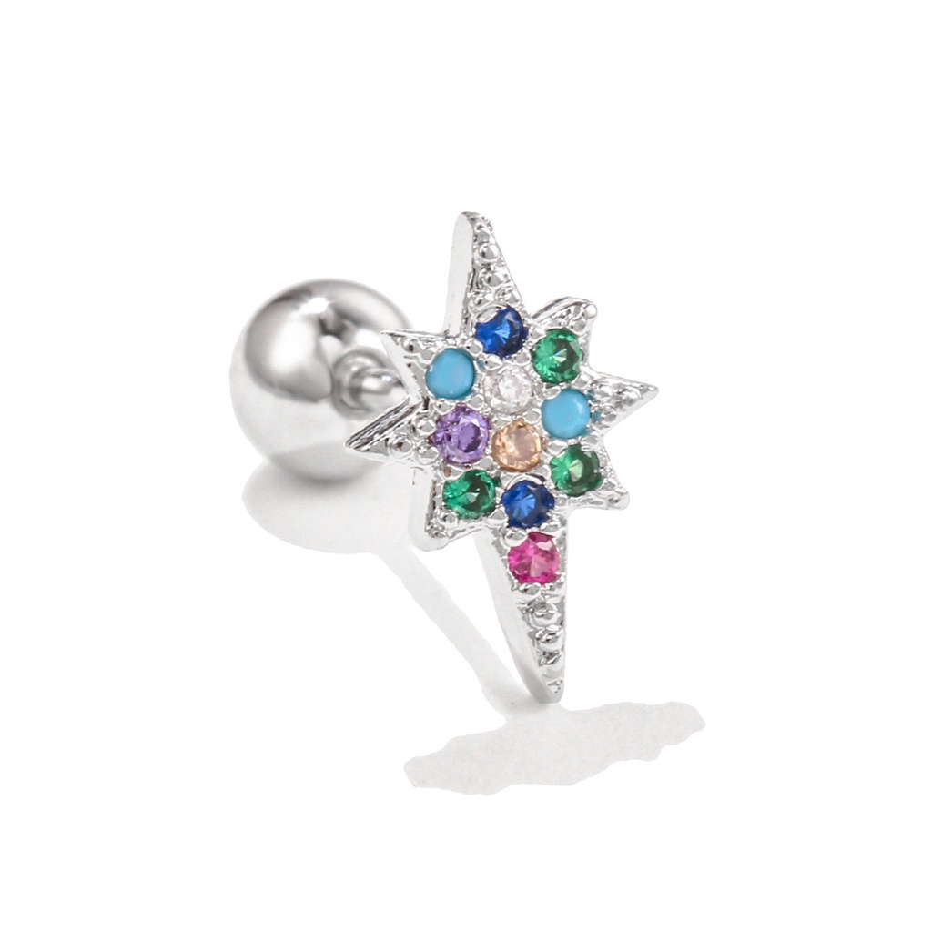 Khuyên Tai Hình Hoa Nhỏ Không Gây Dị Ứng Đính Đá zircon Thời Trang Cho Nữ