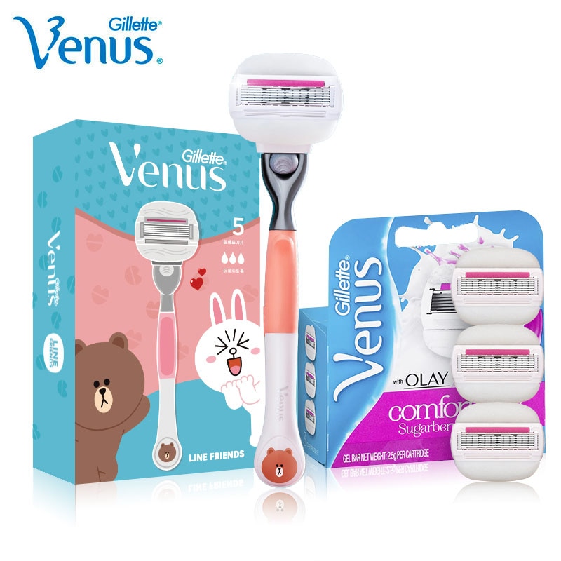 Dao cạo lông/ Lưỡi dao cạo Gillette Venus 5 lưỡi dao cực mỏng an toàn có dải gel thơm dành cho bạn nữ