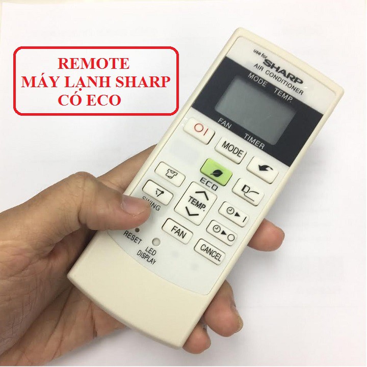 [Mã ELHA22 giảm 5% đơn 300K] Remote điều khiển máy lạnh Sharp loại mới có ECO -Bh đổi mới -tặng kèm pin