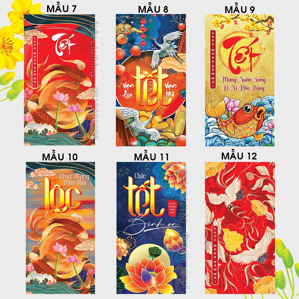 Combo 100 Bao Lì Xì Xuân QUÝ MÃO 2023 Nhiều Mẫu Cực Đẹp