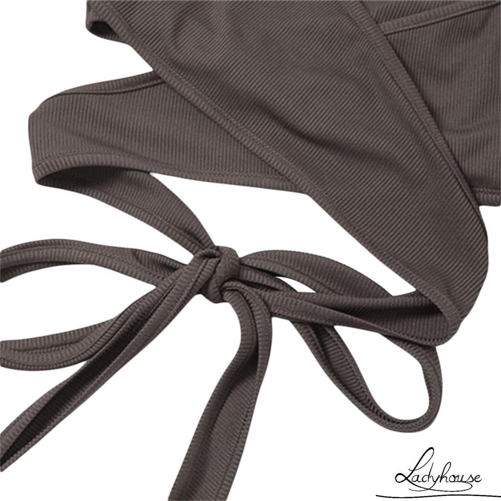 Áo Croptop Không Tay Hở Lưng Màu Sắc Đơn Giản Cho Nữ