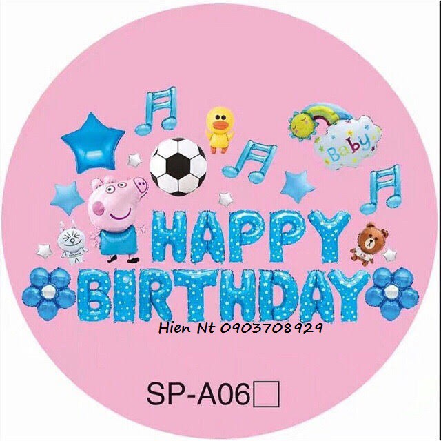 Set bóng sinh nhật heo peppa bé trai, bé gái