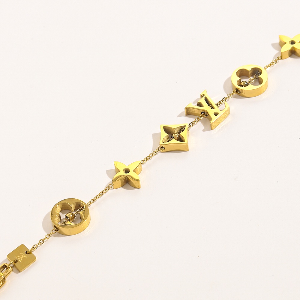 Vòng đeo tay chữ cái LV cho nữ Vòng đeo tay bằng thép không gỉ