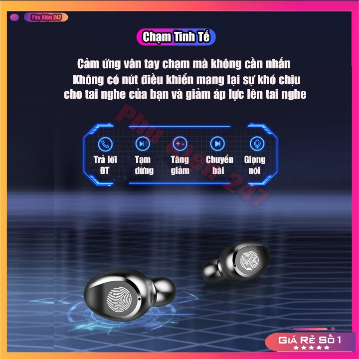 Tai nghe bluetooth không dây giá rẻ nhét tai gaming tws f9 in ear chính hãng chống ồn chống nước có mic nghe nhạc