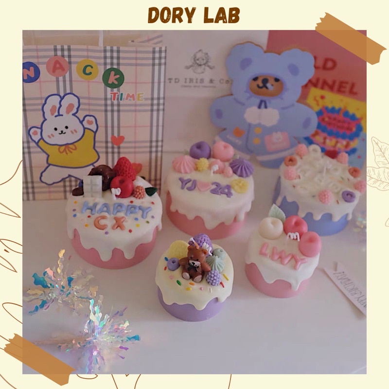 ☂⊙Nến Thơm Bánh Sinh Nhật Order Tên Theo Yêu Cầu, Quà Tặng Ý Nghĩa, Độc Đáo - Dory Lab