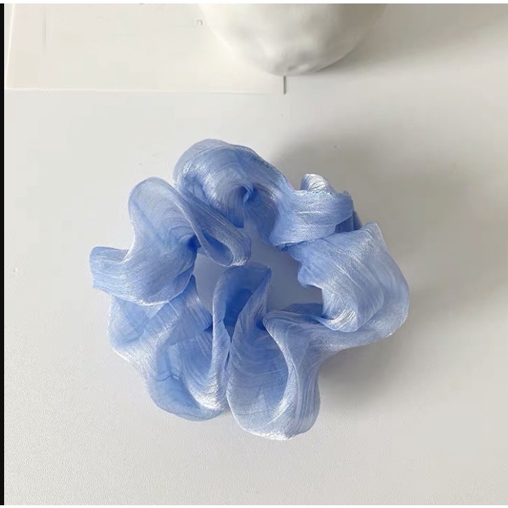 Dây buộc tóc Scrunchies voan ánh kim lốc xoáy đặc biệt HD65